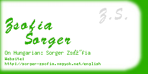 zsofia sorger business card